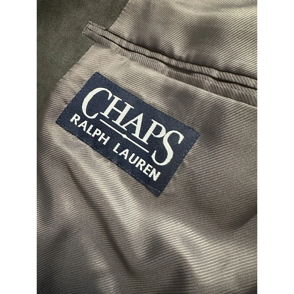 Chaps Ralph Lauren Blazer Mens 42S Grey Faux Suede Sport Jacket‎ Microfiber